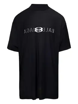 Balenciaga: Чёрная футболка 