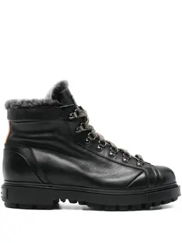 Santoni: Чёрные ботинки 