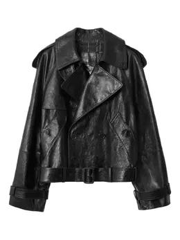 Burberry: Кожаная куртка 