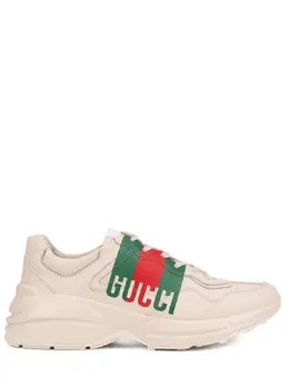 GUCCI: Бежевые кроссовки  Rhyton