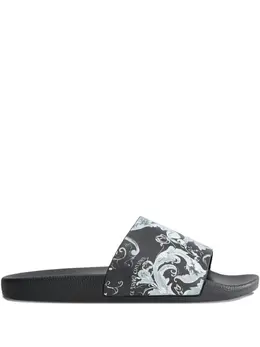 Versace Jeans Couture: Чёрные сандалии 