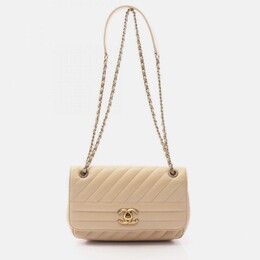 Chanel: Бежевая сумка 