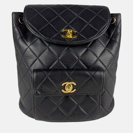 Chanel: Чёрный рюкзак 