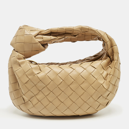 Bottega Veneta: Бежевая сумка  Intrecciato