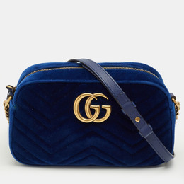Gucci: Голубая сумка  GG Marmont