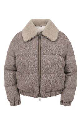 Brunello Cucinelli: Коричневый пуховик 