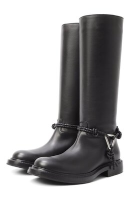 Bottega Veneta: Чёрные сапоги 