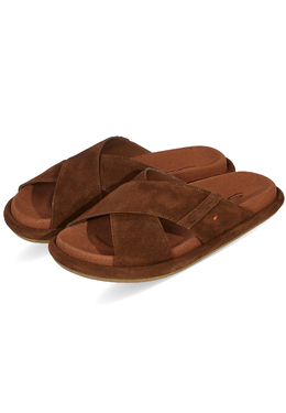 SANTONI: Коричневые шлёпанцы 