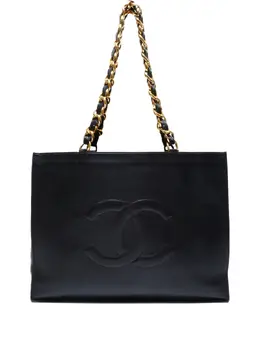 CHANEL Pre-Owned: Чёрная сумка-шоппер 