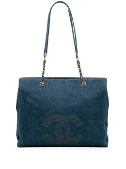 CHANEL Pre-Owned: Голубая сумка-шоппер 