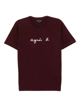 agnès b.: Бордовая футболка 