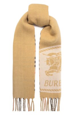 Burberry: Бежевый шарф 