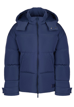 EMPORIO ARMANI: Синий пуховик 