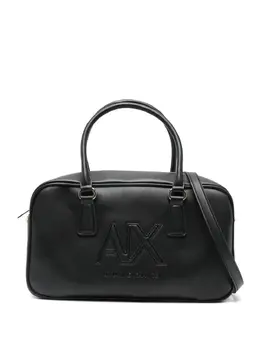 Armani Exchange: Чёрная сумка-шоппер 