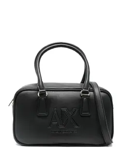 Armani Exchange: Чёрная сумка-шоппер 