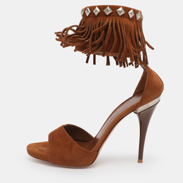Gianvito Rossi: Коричневые сандалии  Fringe
