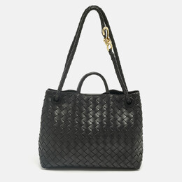 Bottega Veneta: Чёрная сумка  Intrecciato