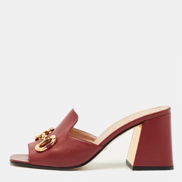 Gucci: Бордовые сандалии  Horsebit