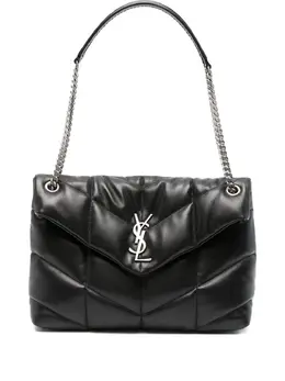 Saint Laurent: Чёрная сумка  Loulou Puffer