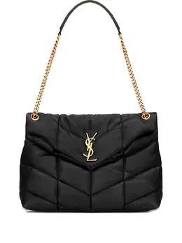 Saint Laurent: Чёрная сумка  Loulou Puffer