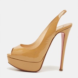 Christian Louboutin: Бежевые босоножки 