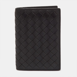 Bottega Veneta: Тёмный кошелёк  Intrecciato