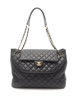 CHANEL Pre-Owned: Чёрная сумка-шоппер 