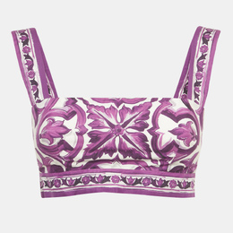 Dolce & Gabbana: Фиолетовый топ  Majolica
