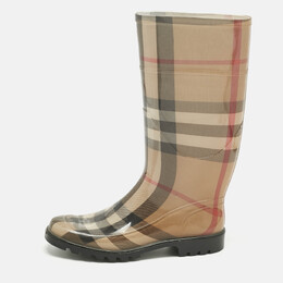 Burberry: Бежевые ботинки  House Check