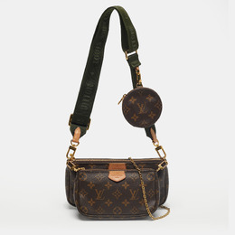 Louis Vuitton: Зелёная сумка  Pochette Accessoires