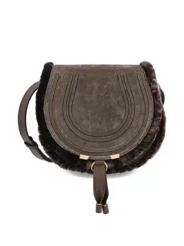 Chloé: Коричневая сумка через плечо  Marcie