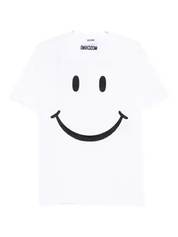 Moschino: Футболка  Smiley с принтом