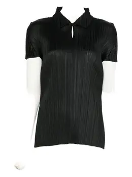 Pleats Please Issey Miyake: Чёрное поло 