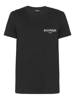 Balmain: Чёрная футболка 