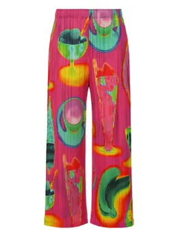 Pleats Please Issey Miyake: Брюки с принтом 