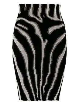 Balmain: Юбка с принтом зебры 