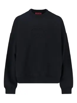 Gucci: Чёрный свитер  GG