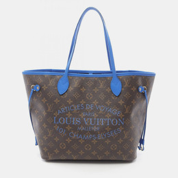 Louis Vuitton: Сумка-шоппер  Neverfull MM с цветочным принтом