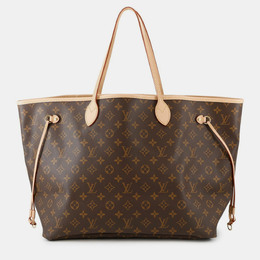 Louis Vuitton: Коричневая сумка-шоппер  Neverfull