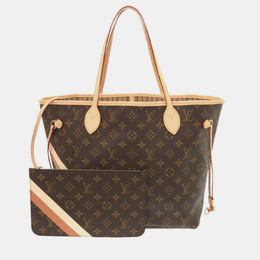 Louis Vuitton: Сумка-шоппер  Neverfull MM в полоску