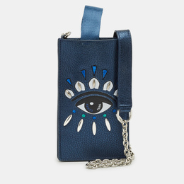 Kenzo: Голубая сумка через плечо  Eye