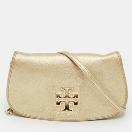 Tory Burch: Золотая сумка через плечо 