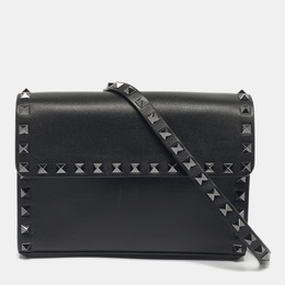 Valentino: Чёрная сумка через плечо  Rockstud