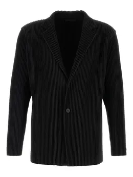 Homme Plissé Issey Miyake: Чёрный жакет 