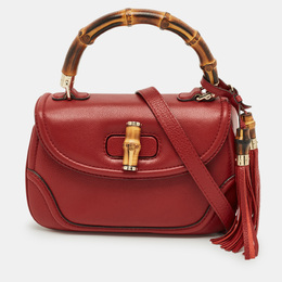 Gucci: Красная сумка на руку  Bamboo