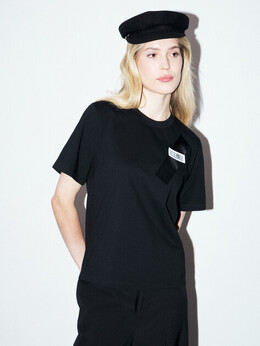 Mm6 Maison Margiela: Чёрная футболка 