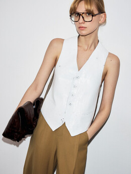 Mm6 Maison Margiela: Белый жилет 