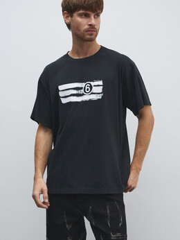 Mm6 Maison Margiela: Чёрная футболка 