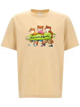 Maison Kitsuné: Бежевая футболка 