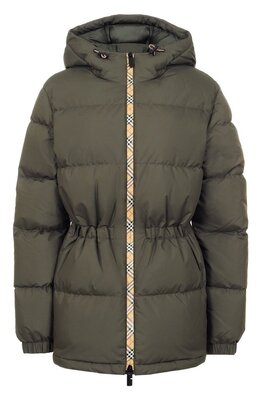 Burberry: Пуховик цвета хаки 